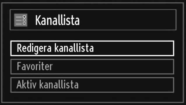 Hantera stationer: Kanallista TV:n sorterar alla lagrade stationer i kanallistan.