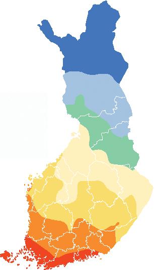 Vuoden 2 lämpötila- ja sadekartat yli 4 3...4 2...3 1...2...1-1... alle -1,...,5 -,5..., -1,.