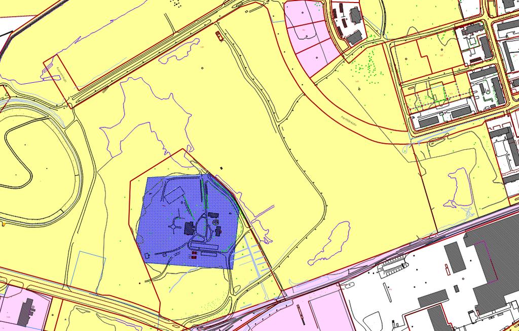 12 Kaava-alueen maanomistus. Keltaisella väritetyt alueet ovat kaupungin omistuksessa, vaaleanpunaiset kaupungin vuokraamia. Sininen alue on As Oy Penttilän Hovin omistama määräala. 1.