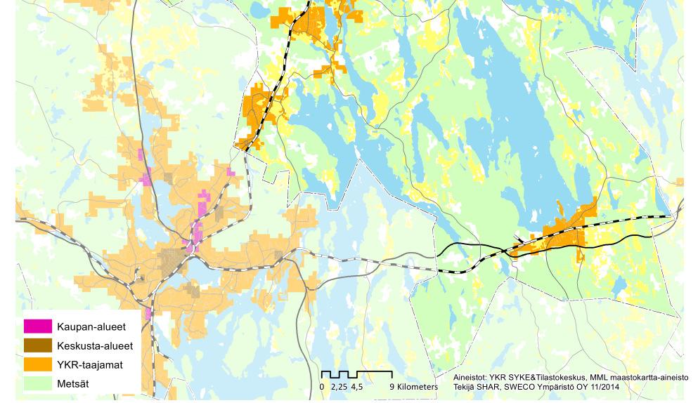 VEHNIÄ Kuusa LAUKAAN KK VIHTAVUORI Kehittyvät matkailualueet Kehittyvät matkailureitit LEPPÄVESI Vuontee