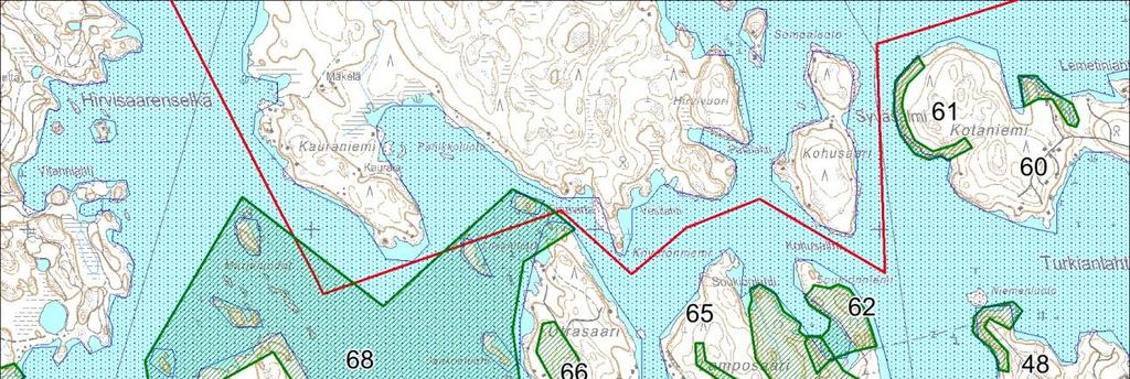 34 Kuva 24. Lamposaaren ja Riutan ympäristön luontokohteet ja kalliosinisiiven esiintymisalueet (vaalean sininen aluerajaus). 5.7 Pohjoisosa: Tuosa ja Sudenniemi 70.