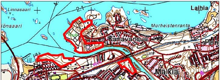 Liite 2. Lepakko- ja pesimälinnustoselvitys 4 Kuva 5. Lepakoiden tärkeimmät saalistusalueet (punainen aluerajaus).