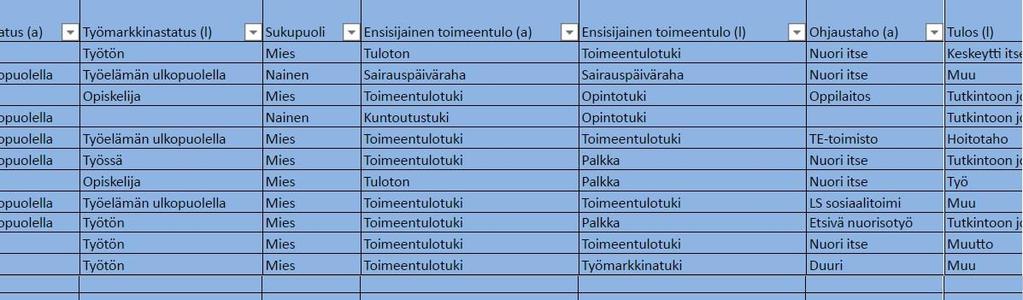 TILASTOINTI- JÄRJESTELMÄ TYÖSKENTELY- AIKA