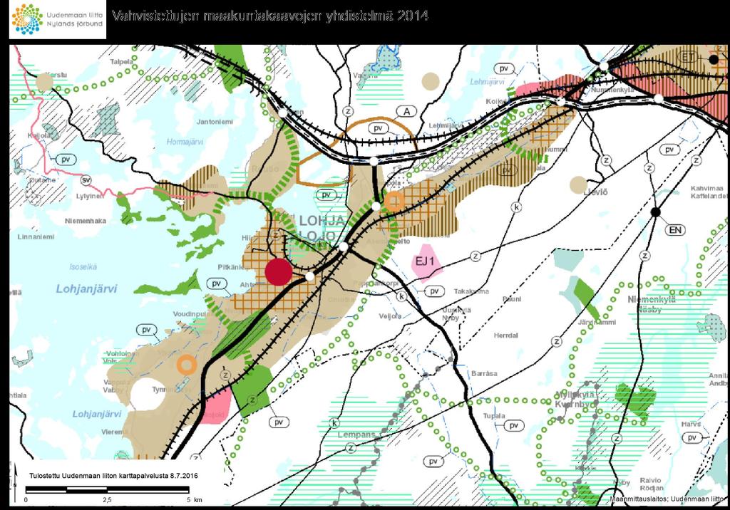 2. KAAVA-ALUETTA KOSKEVAT SUUNNITELMAT, PÄÄTÖKSET JA SELVITYKSET Maakuntakaava Maankäyttö- ja rakennuslain mukaisesta maakuntakaavasta vastaa Lohjan osalta Uudenmaan liitto.