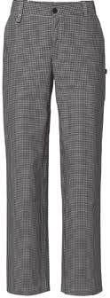 270 g/m² Koot: XS 4XL (katso kokotaulukko A, s. 87) Tuotenro: Mustavalkoruudullinen 378347 4083 NAISTEN HOUSUT Housut, joiden vyötärönauhassa takaresori. Etuhalkio. Vyölenkit. Sivutaskut.