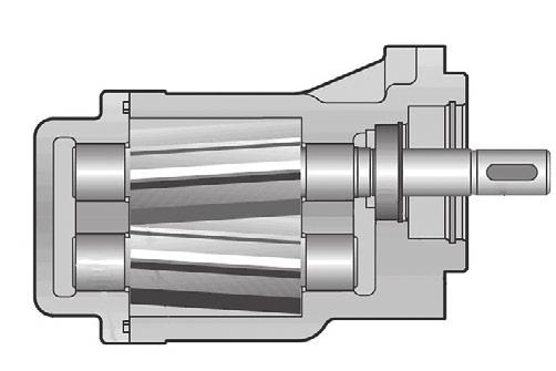 7.2 Voitelupumput KUVA 25. Hammaspyöräpumppu Sähkömoottorikäyttöisissä voiteluyksiköissä pumppuna käytetään hammaspyöräpumppua. Pumppuja on useita kokoja.