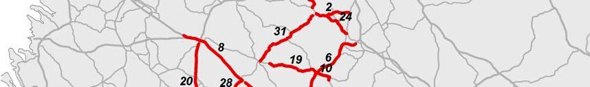 keskiarvo) kohde nro tienumero (*) osuuden pituus (km) onn.