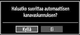 Jatka painamalla OK kaukosäätimessä ja noudata ohjeita ruudussa: lajitella kanavat kanavalistan mukaan, valitse -Kyllä ja paina OK.