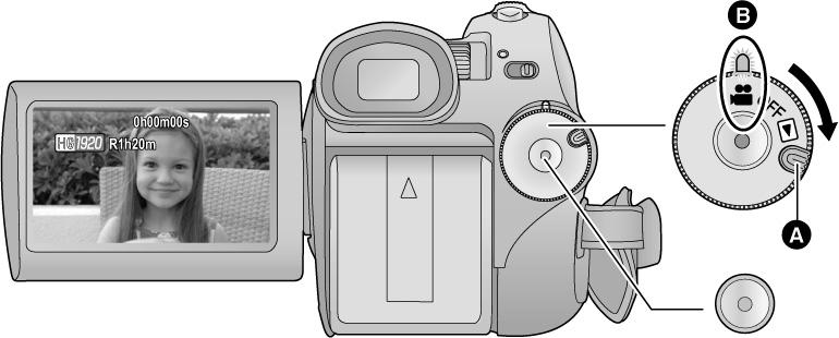 Kohdista toimintatilan merkkivaloon (B) 1 Valitse toimintatilaksi 2 Valitse LCD/EVF-valitsimella nestekidenäyttö (LCD) tai etsin (EVF). (31) Avaa nestekidenäyttö, jos valitsit LCD.