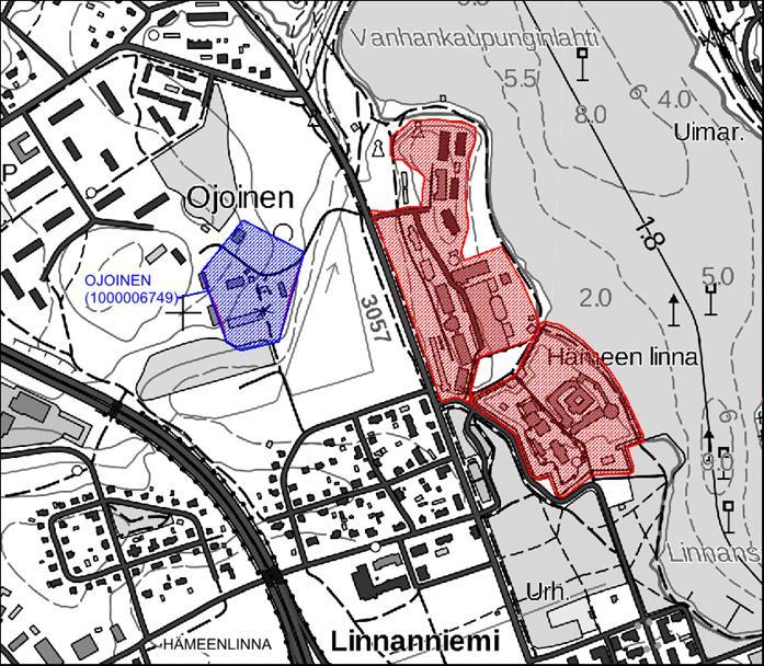 Kulttuuriympäristöpalvelut Heiskanen & Luoto OY Hämeenlinna Ojoinen, arkeologinen valvonta 2016 4 1.2 Perustietoa kohteista Ojoinen (1000006749): Kuva 3.