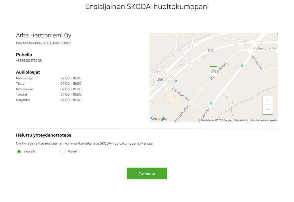 Connect Portal Ensisijaisen huoltokumppanin valinta 6 3 4 5 7 7 8.