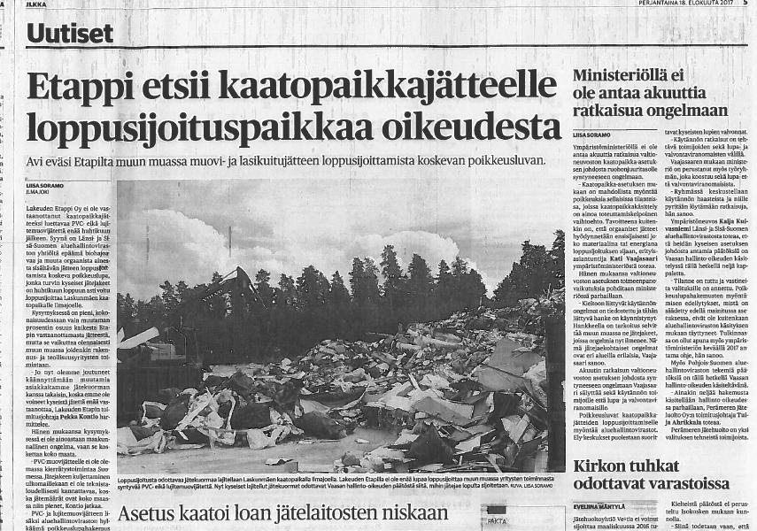 Kaatopaikka- asetus haasteet ja kehi@äminen Kiellon tavoieeena kehieää Suomen jätehuoltoa ja suunnata yhdyskuntajäte ja kierrätyskelpoinen orgaanista ainesta sisältävä jäte pois kaatopaikoilta