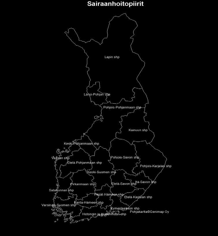 2 Influenssaseuranta ja anturipisteet Influenssakauden 2016 2017 aikana käyntisyytietoja tarkasteltiin 143 perusterveydenhuollon yksikön osalta, jotka sijaitsivat ympäri Suomea.