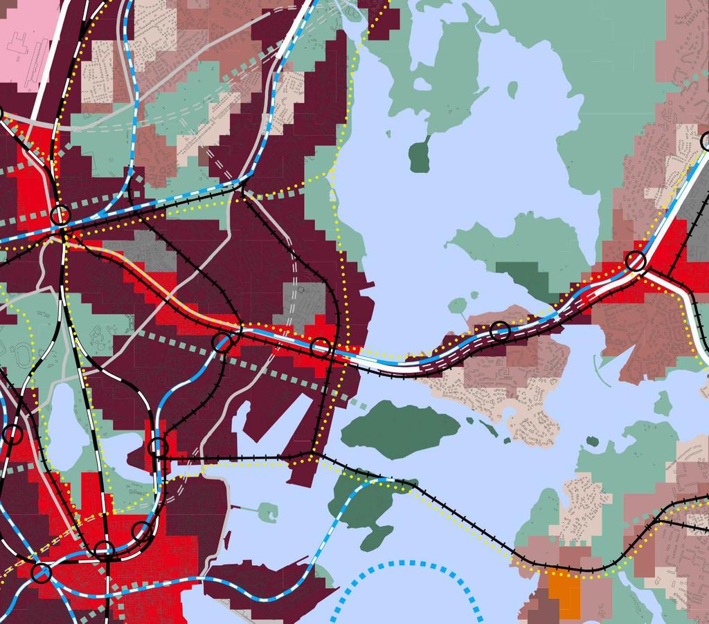 Liike- ja palvelukeskusta C1 Kantakaupunki C2 Lähikeskusta C3 Asuntovaltainen alue A1 Asuntovaltainen alue A2 Asuntovaltainen alue A3 Asuntovaltainen alue A4 Suomenlinnan