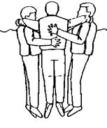 8.3.1 Help- ja Huddling asennot HELP-ASENTO Lyhenne HELP tulee englannin kielen sanoista Heat Escape Lessening Posture, eli lämmön hukkaa vähentävä asento.