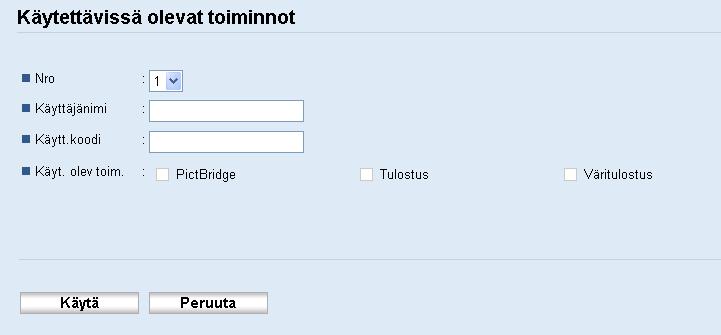 Valitse käyttäjätiedot ja napsauta [Muuta]. Esiin tulee seuraava ikkuna. 8. Syötä käyttäjänimi kohtaan [Käyttäjänimi] (enintään 16 kirjainta tai numeroa). 9.