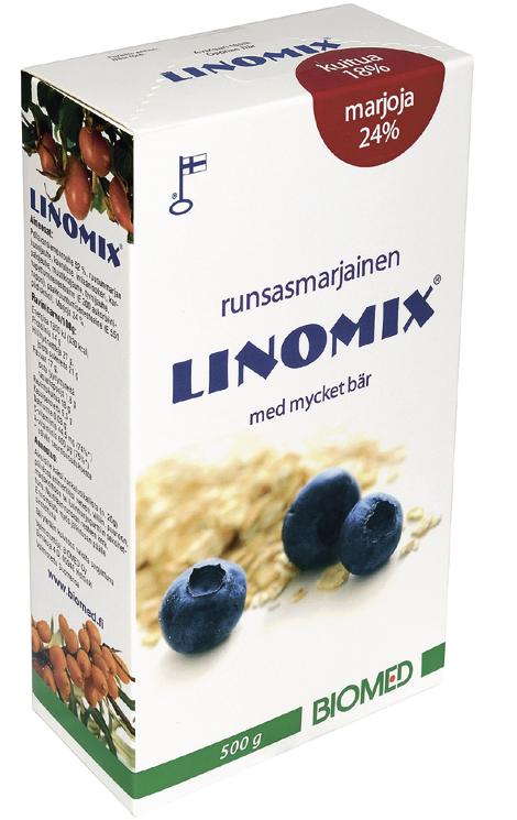 Parasta vatsallesi! LINOMIX Sisältää runsaasti kuitua, joka lisää ulostemassaa ja tarpeellisten bakteerien määrää suolistossa.