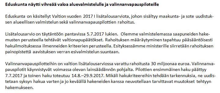 Ajankohtaista muutosjohtajilta 30.6.