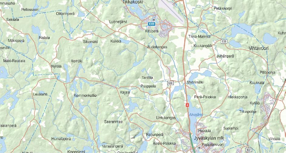 JYVÄSKYLÄN PALVELULIIKENTEET 5 Entisen Maalaiskunnan alueella toimii kaksi päällekkäistä palvelua.