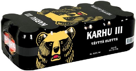 9,49/pkt 8-pck KARHU III-OLUT 0, l/tlk 8-pck