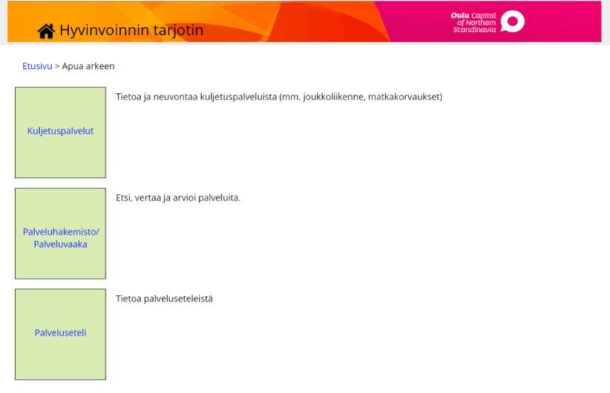 kulkeminen ja pysäköinti tai apua kulkemiseen ja pysäköintiin.