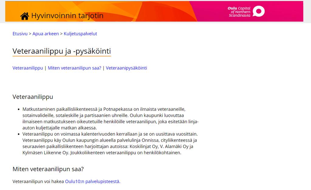 21 VETERAANILIPPU JA PYSÄKÖINTI