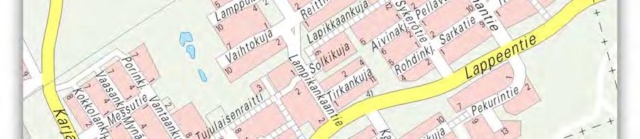 korttelialueille.
