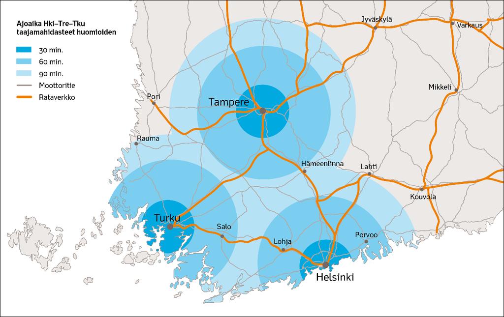 Lisää vetovoimaa elinkeinoelämään Ratayhteys tuo uusia mahdollisuuksia alueiden kasvuun ja kehitykseen.