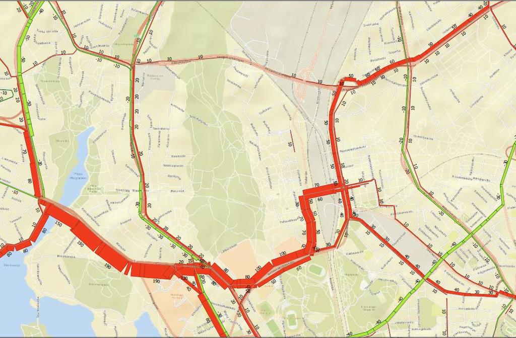 18 Bussikaistat: Paciuksenkadulla, Tukholmankadulla,