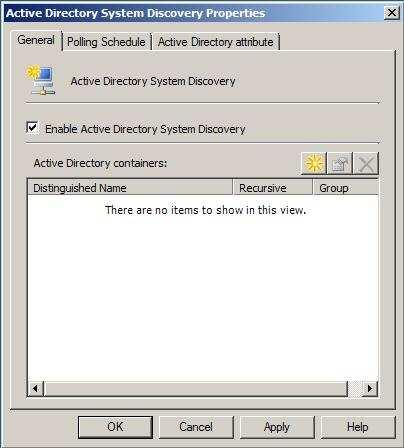 36 Kuva 14. Active Directory System Discovery -metodin asetukset.