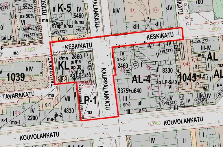 käytetty lähes kokonaan ja rakennusoikeutta on jäljellä 21 k-m 2.