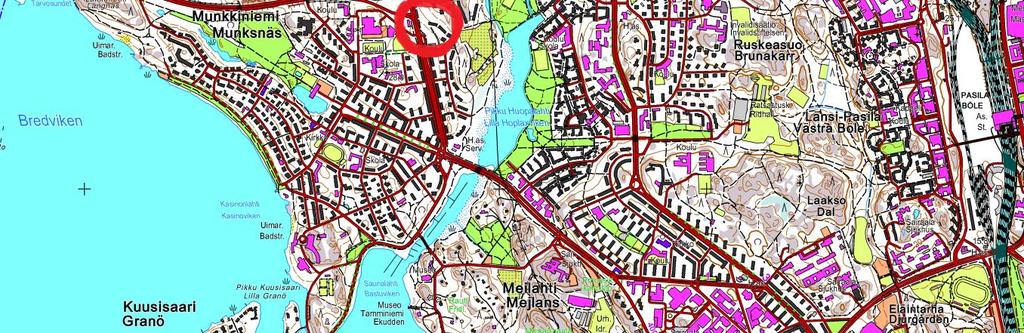 Liikennemelun lähteinä olivat Turuntie, Huopalahdentie ja Rakuunantie. Raitioliikenteen osalta esimerkiksi selvityksen Raitioliikenteen linjastosuunnitelma 2014-2024 (luonnos 17.3.