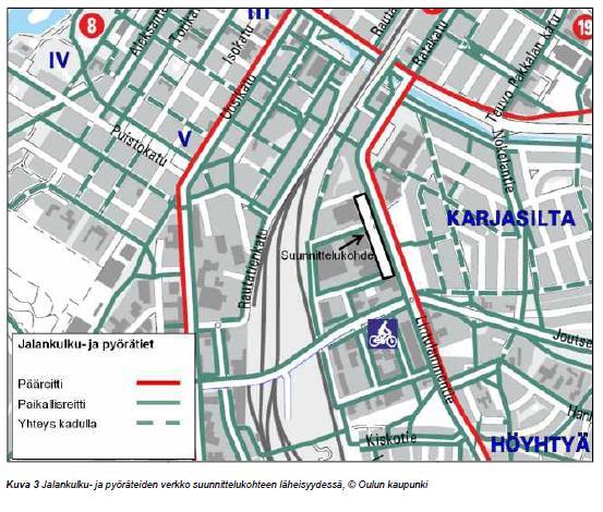 Joukkoliikenne Kuvassa 4 on esitetty suunnittelukohteen ympäristön bussipysäkkiverkosto. Lähimmät bussipysäkit sijaitsevat suunnittelualueen kohdalla Leevi Madetojan kadun varrella.