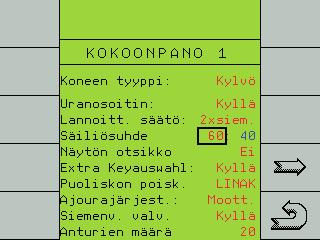 Sen perusteella tietokone laskee molempien annostelulaitteiden kalibrointikokeiden jälkeen tarvittavat kierrosluvut molemmille moottoreille, jotta säiliöt tyhjenisivät samanaikaisesti.