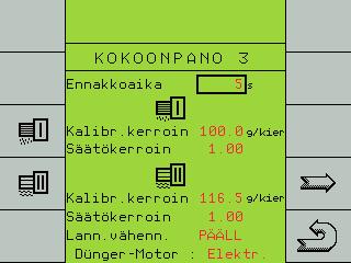 Kokoonpano 3 Kalibrointinäytteen syöttö suoraan Jos siemeniä tai kuiva- tai nestelannoitetta käytetään toistuvasti, vain ensimmäinen kalibrointinäyte otetaan, ja kalibrointikerroin ja sille sopiva