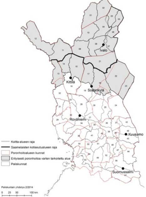 Metsähallituksen hankkeet poronhoitoalueella Kuolavaara-Keulakkopää, Kittilä-Sodankylä (Kuivasalmen ja Sattasniemen plk) - 17 tuulivoimalaa - Toimija: Allianz Ii, Myllykangas (Oijärven plk) -22