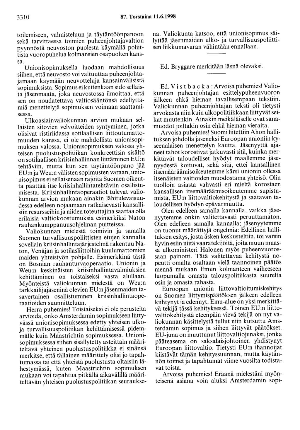 3310 87. Torstaina 11.6.