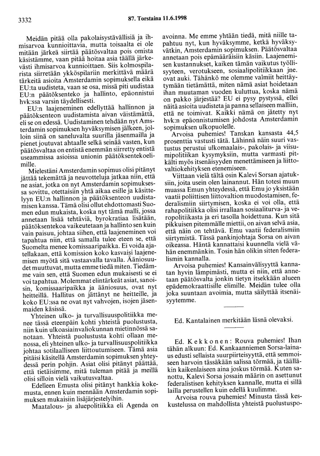 3332 87. Torstaina 11.6.