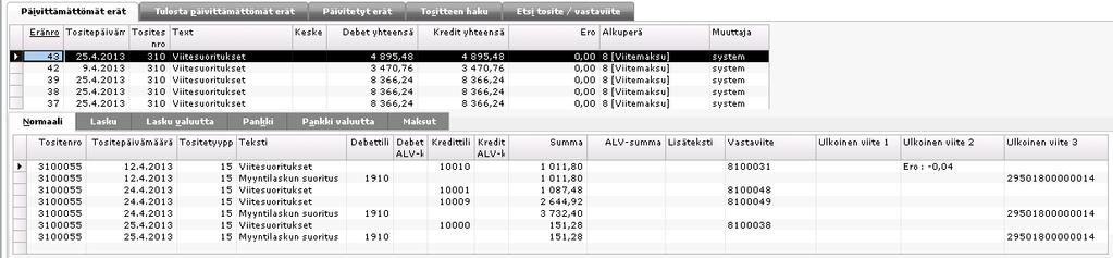 Visma Business: kirjanpito/päivittämättömät erät. 3.2 Maksatusaineisto 3.2.1 Yleistä Sovellus luo maksatusaineiston Visma Businessiin muodostetusta maksuehdotuksesta ja päivittää maksujen tilan siirretyksi.