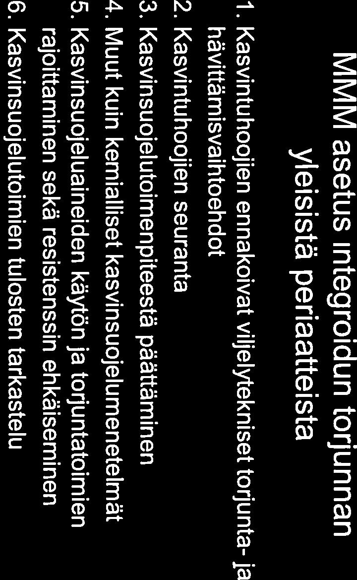lntegroidun torjunnan menettelytja menetelmät 5. Kasvinsuojeluaineiden levitysvälineet 6. Kasvinsuojeluaineiden käyttökirjanpito 7.