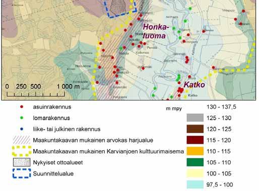 Aluetta luonnehtivat maanpinnan tason alapuolelle sijoittuvat maa-ainesten ottoalueet ja tuotekasat sekä alueet, joilta on kuorittu pintamaa pois, mutta ottotoimintaa ei ole vielä aloitettu.