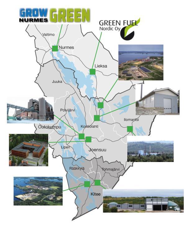 Biotalouden investointeja & suunnitelmia / Pohjois-Karjala Biohiiltämö (suunn) Bioöljylaitos (suunn) Stora Enso / Enocel Noin 30 M investointi Fortum Bioöljylaitos Joensuu Noin 30 M investointi Enon