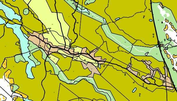 Kuva 15-6 Ote Porin kaupungin yleiskaavayhdistelmäkartasta, Ahlaisten kyläalue. 15.4.