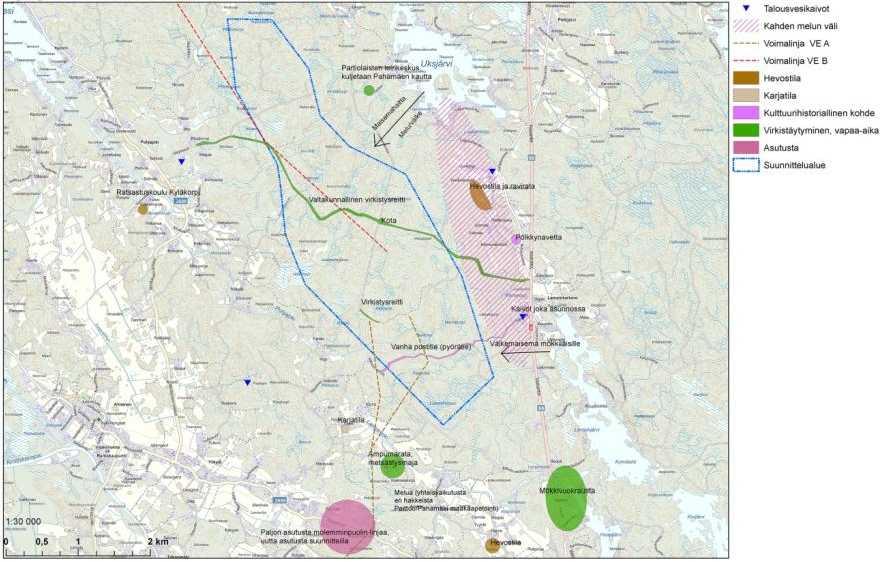 Marraskuussa 2013 ainoana suunnittelualueen arvoja heikentävänä tekijänä työpajaosallistujat mainitsivat laajat hakkuualueet.