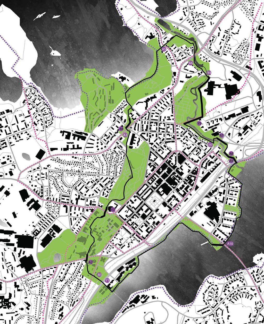 P 500m 0 Periaatekuva nivelkohtien ylikulkujen kehittämisestä.