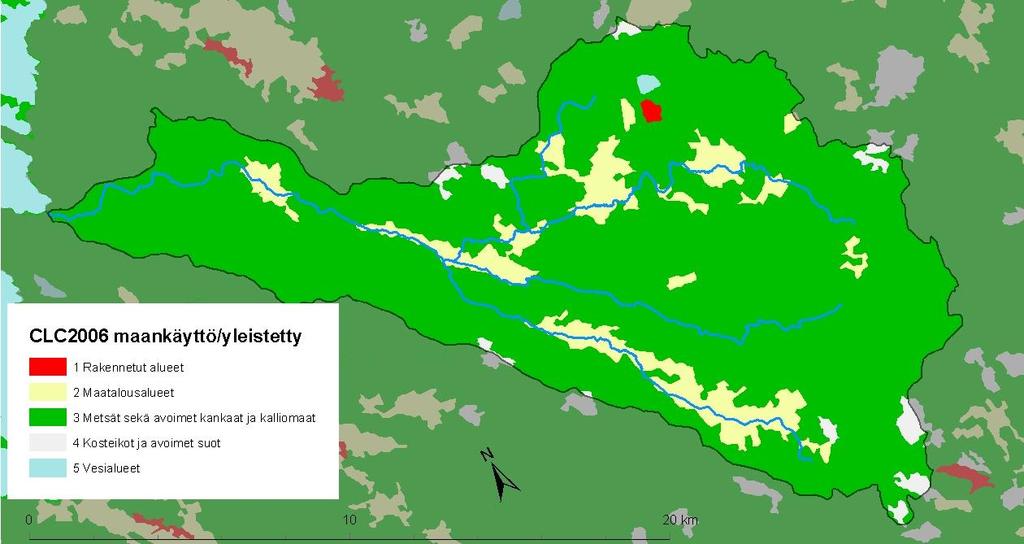 Kosteikot ja avoimet suot 1 373 6,6 Vesialueet 39 0,2 Kuva 4.