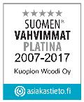 Luotettava kumppani Kuopion Woodi Oy on saavuttanut korkean, Suomen Asiakastiedon myöntämän Rating Alfa -luokituksen, johon yltää vain joka kymmenes suomalaisyritys.