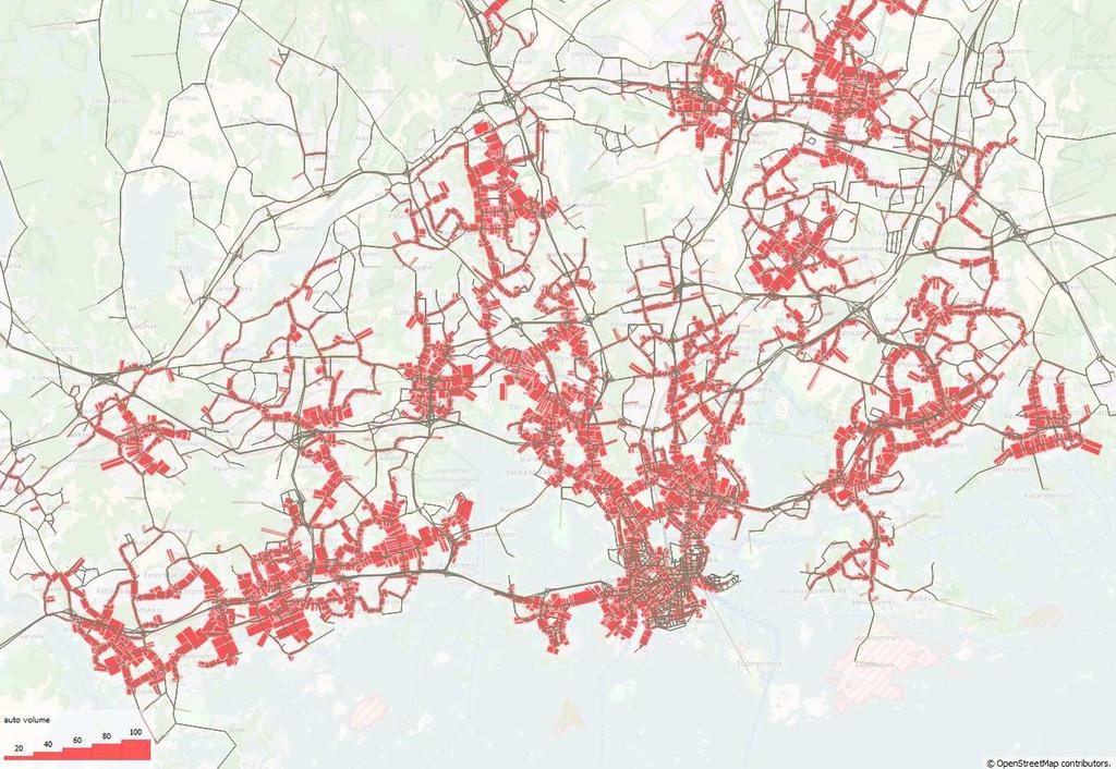 46 Lisäksi arvioitiin henkilöautolla tehtävien työmatkojen määrän perusteella, että jos työmatka-autoilun suorite vähenee 5 %, kokonaisuutena henkilöautosuorite ja kasvihuonekaasupäästöt pienenevät n.