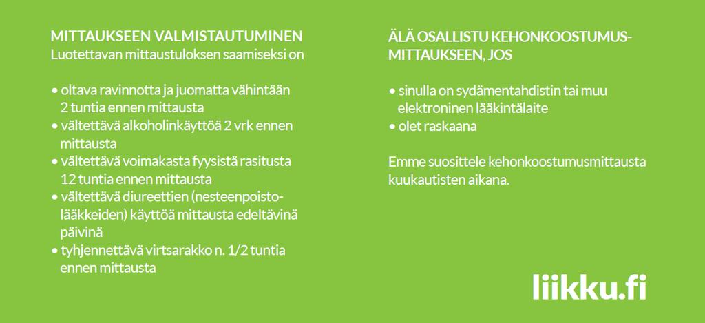 KEHONKOOSTUMUSMITTAUS LIIKKU-RUSKOSSA: Mittausajat