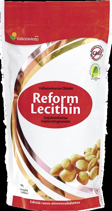 REFORM LECITHIN Valkaisematon ja geenimuuntelematon soijalesitiinirae esim. smoothien joukkoon.
